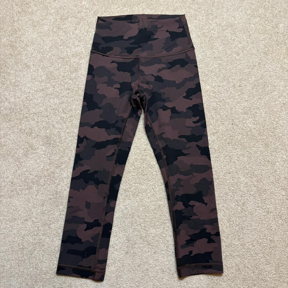 Lululemon Leggings Womens 4 Wunder Train 365 Camo High Rise Ankle Yoga Running‎